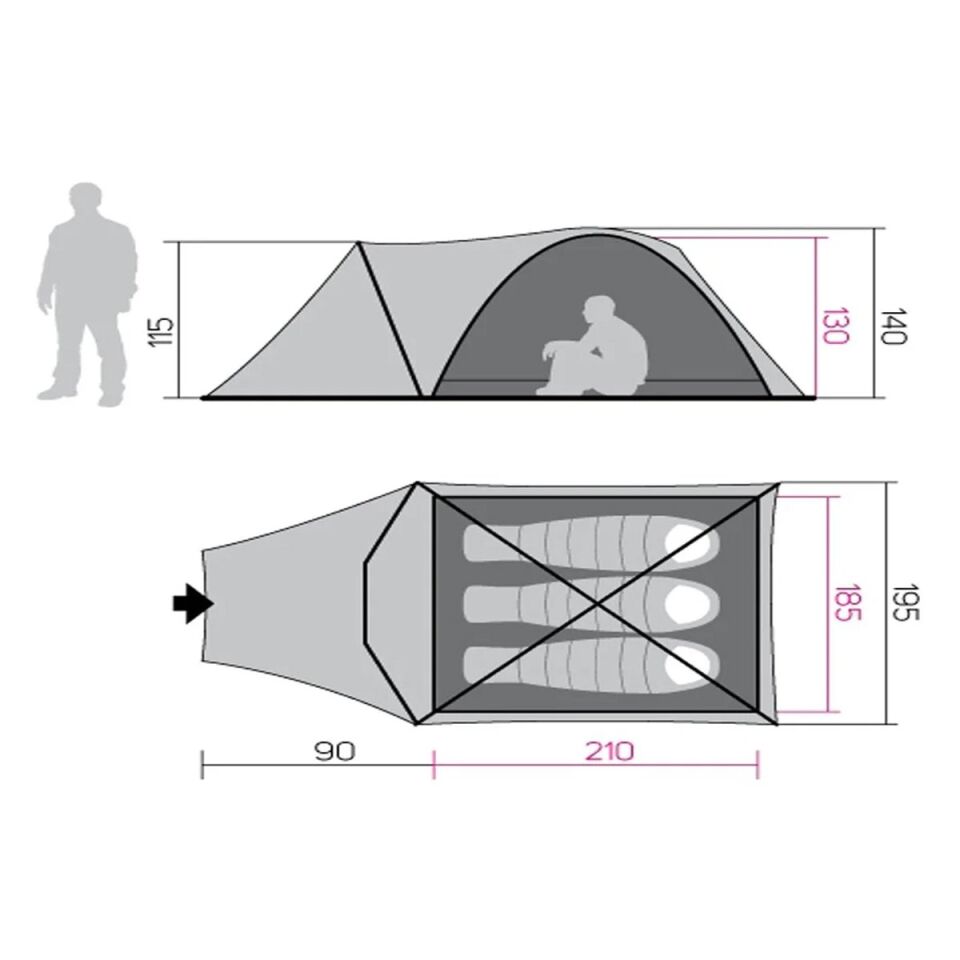 Hannah Hover 3 Kişilik Comfort Çadır