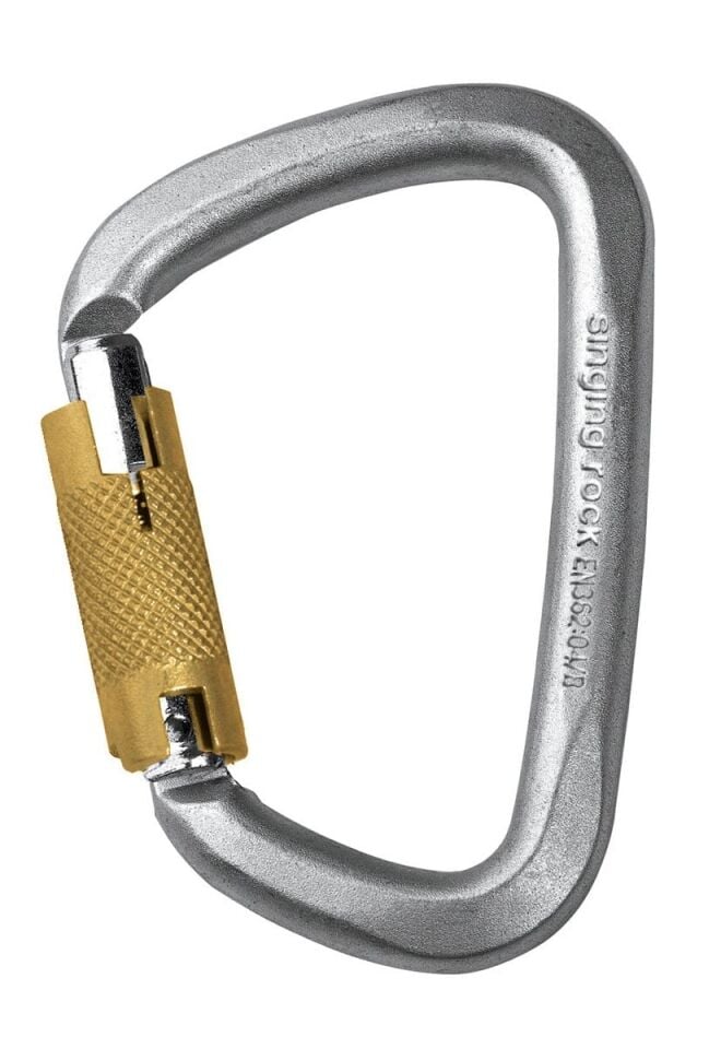 Singingrock D Steel Connector Triple Lock Auto-Locking Steel Carabiner